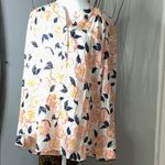 Loft Cream Sleeveless Blouse with Tie Front and Bib Collar Photo 1