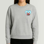BIMBA Y LOLA Heart Graphic‎ Crewneck Sweatshirt Grey XS Gray Photo 0
