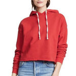 RE/DONE REDONE Washed Women’s Red Crop Top Cotton Hoodie Size Small Photo 0
