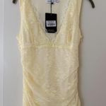 ThatsSoFetch That’s So Fetch Yellow Lace Mini Dress Photo 0