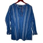 Ralph Lauren Polo  Long Sleeve Alexia Blue Stripe blouse sz S Photo 0