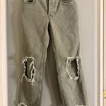 We The Free Distressed Sage Straight Leg Jeans 24 Button Fly Raw Hem Photo 0
