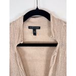 Eileen Fisher Womens Cardigan Beige Organic Linen Knit Long Sleeve Sweater Large Photo 2