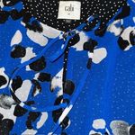 CAbi  #5576 Untamed Electric Blue Floral Dress‎ Asymmetrical Sleeveless Size Med Photo 13