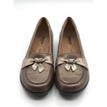 Clarks Ashland Bubble Loafers Flats Leather Pewter Gold Tassels Shoes 7 M Photo 1