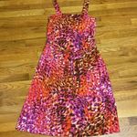 Natori Women’s Small Pink Ombré Animal Print Cheetah Midi Dress Square Neck Cute Photo 0