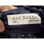 Mac Duggal  5988 Midnight Blue High Neck Long Sleeve Embellished Dress 4 NWOT Photo 4
