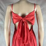 HYFVE  V-neck Plunging Tiered Coral Orange Maxi Dress MEDIUM Photo 4