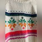 American Eagle Medium Knit Sweater White Fair Isle Pattern Cozy Winter Casual Photo 9