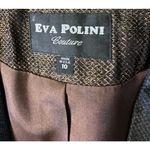 EVA POLINI Women's 10/Gold Skirt Suit Jacket metallic Formal Evening Rhinestone Gold Size 8 Photo 6