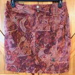 Chico's Chico’s Multi Color Retro Print Cotton Stretch Pockets Pencil Skirt Size 2/ Larg Photo 0