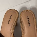 Torrid tan cork platform slide open toe block heels women size 10 WW Photo 5