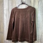 Vanity Fair Sleepwear Size Small Brown Velour V-Neck Long Sleeve Sleep T… Photo 1