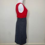 Merona Herringbone Plaid Red Ruched Top Dress 10 Photo 4