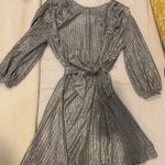 Revolve Silver Mini Dress With Tie Photo 1