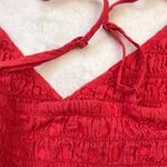 Urban Outfitters Shirred Ruffle Crop Top Women's Size Medium 100% Cotton Red Photo 4