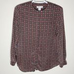 Liz Claiborne  oriental print silk blouse size 4p Photo 0