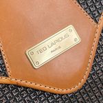 Vintage TED LAPIDUS Paris Embossed Leather Monogram Envelope Clutch Bag 8”X12” Black Photo 12