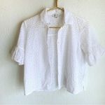 Madewell  Eyelet Bell-Sleeve Shirt White Sz XS Photo 0