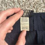 Teddi Petite Black Blue Pinstripe Mini Skirt Office Business Casual 14P Vintage Photo 2