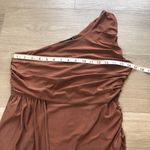 Missguided Misguided Rust Brown Ruched Asymmetrical One Shoulder Mini Dress Womens Size 10 Photo 1