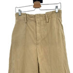 Vince High Rise Linen Cotton Crop Pants In Ginseng Khaki Tan Size 4 Photo 3