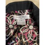 Nine West Blazer Black 6 Coral Color Women Jacket Striped Fully Lined Padded Sh Photo 8