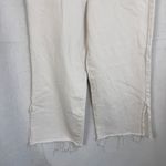 Kensie The Wide Leg White Denim Cropped Raw Hem Split Ankle Petite Friendly Size 6/28 Photo 3