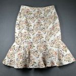 Eva Mendes New York & Company Trumpet Skirt Womens 14 Beige Floral Zip Mermaid Purple Photo 9