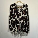 Show Me Your Mumu Leopard Print V-Neck Oversized Sweater Medium Photo 1