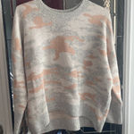 Vince Camuto Sweater Womens Sz L Pink Camo Crew Neck Boxy Oversized Photo 0