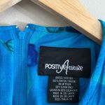 Vintage 90s Blue Floral Pleated Midi Dress Rayon Garden Party Cottagecore M Photo 9