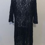Emma & Posh 1X Black Floral Lace Fringe Trim Short Sleeve Cardigan Cover Up Photo 4