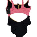 Nike women's swim black sunset pulse cutout one piece swimsuit medium nwt Photo 1