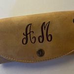 Monogrammed A M Leather Billfold Wallet Clutch Tan Brown Photo 0