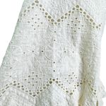 Anthropologie NWT  Love Sam Boho Cotton Lace Peplum Full Sleeve Top Ecru Size S Photo 5