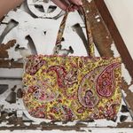 Vera Bradley  Yellow and Pink Paisley Quilted Mini Bag Photo 1