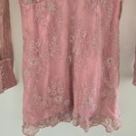 Lovers + Friends "Abigail" Lace Long Sleeve Mini Dress Metallic Rose Size Small Photo 11