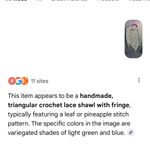 Handmade Elegant Green & Blue Crochet Wrap - Photo 4