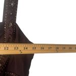 Jones New York Dress Y2k Size 10 Brown Chiffon 100% Silk Beaded Midi Dress Photo 8