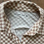Abercrombie & Fitch NEW NWOT Tan & White Checkerboard Top Photo 5