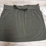 Athleta Arbor Olive Green Grey Paper Bag Skyline Tie Belt Skort 16T 16 Tall New Photo 0