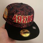 New Era Cap Myfitteds San Francisco 49ers paisley red 30th anniversary Super Bowl patch size 7 1/8 brand new  Photo 1