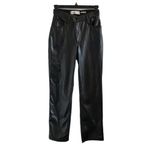 Abercrombie & Fitch  Vegan Leather Crossover 90s Straight Ultra High Rise Pants Photo 0