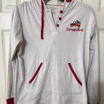 VTG Hallmark Channel Womens M Red Truck Christmas Tree Hoodie Pullover TV Movie White Size M Photo 0