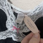 Victoria's Secret New  Babydoll Short Nightgown Sz M Black Glitter Sparkle Lace Photo 1