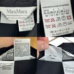 Max Mara Black Silk Fit Flare Midi Shirt Dress Belted Long Sleeve Dress Size 10 Photo 15