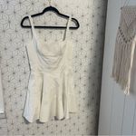 GIOVANNI BEDIN Godet Flared Cotton Mini Dress In White Size 6 Photo 3