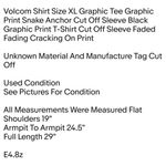 Volcom Shirt Size XL Graphic Tee Graphic Print Snake Anchor Cut Off Sleeve Black Unisex Photo 1