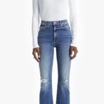 MOTHER THE INSIDER CROP STEP CHEW WASH DANCING ON COALS Hi Rise Kick Flare Ankle Blue Size 25 Photo 2